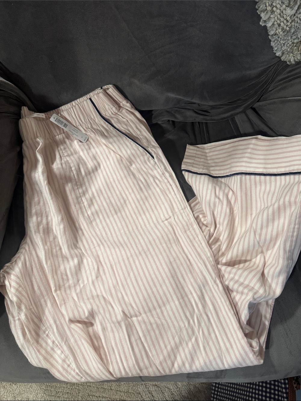 Soma Pink Stripe Elastic Waist Pajama Bottoms